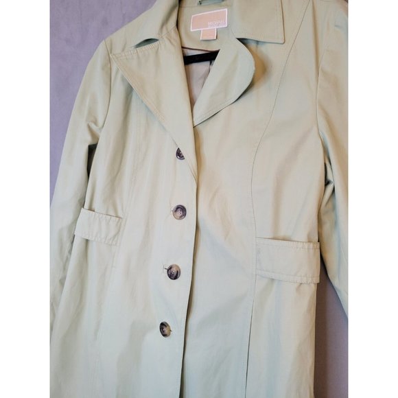 Michael Kors Trench Coat Womens Size L Mint Green GUC! - Picture 2 of 16